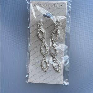 Avenue S.I.X  Collection Silver Diamanté Dangle Earrings